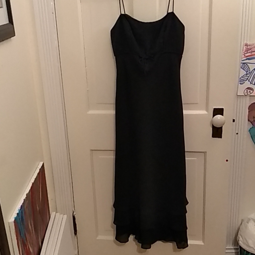 David's Bridal Spaghetti Strap Black Dress